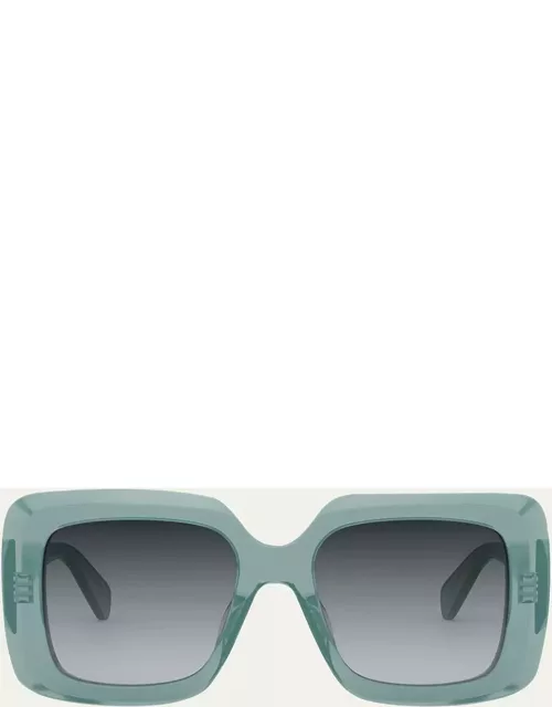 Bold 3 Dots Acetate Square Sunglasse