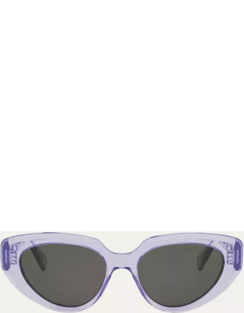 Bold 3 Dots Purple Acetate Cat-Eye Sunglasse