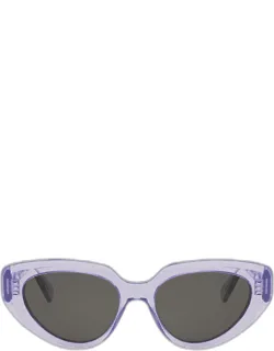 Bold 3 Dots Purple Acetate Cat-Eye Sunglasse