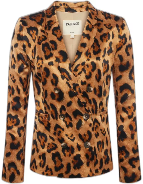 Colin Leopard Double-Breasted Blazer