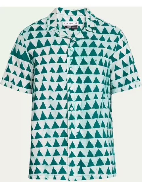 Men's Alek Triangle Hand-Batik Camp Shirt