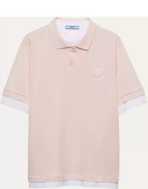 Two-Tone Jersey Layered Polo Shirt