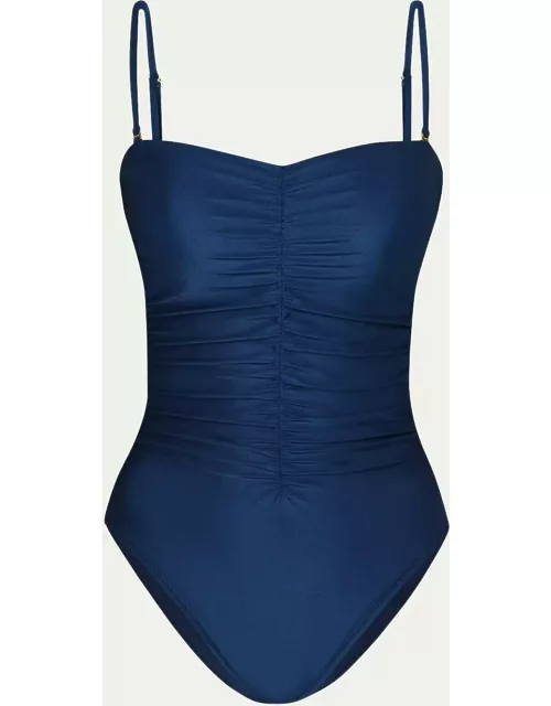 Lisa Shimmer Plunge One-Piece Swimsuit