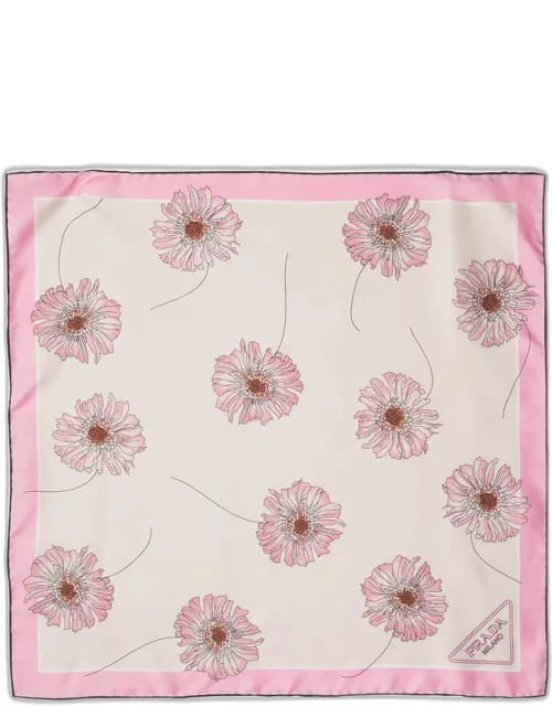 Medium Floral Silk Scarf