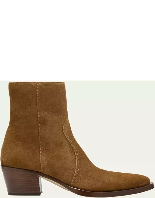 Suede Zip Ankle Boot