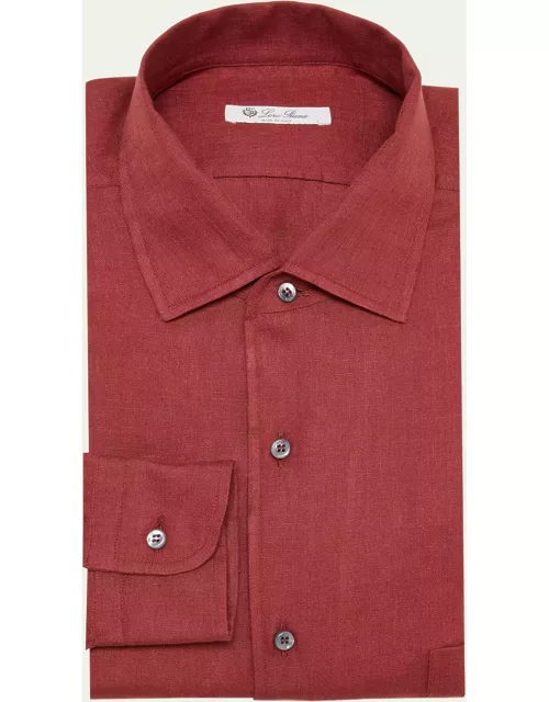 Men's Shinano Stripe Linen Casual Button-Down Shirt
