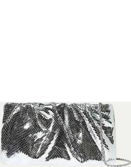 Serena Metallic Snake-Embossed Clutch Bag