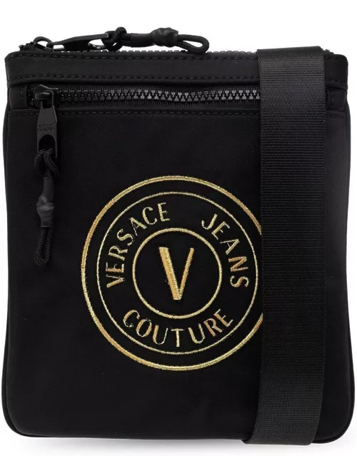Versace Jeans Couture Logo Embroidered Zipped Messenger Bag