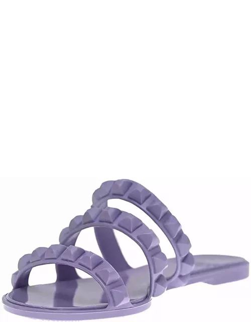 Maria 3 Strap Flat Jelly Sandals - Violet