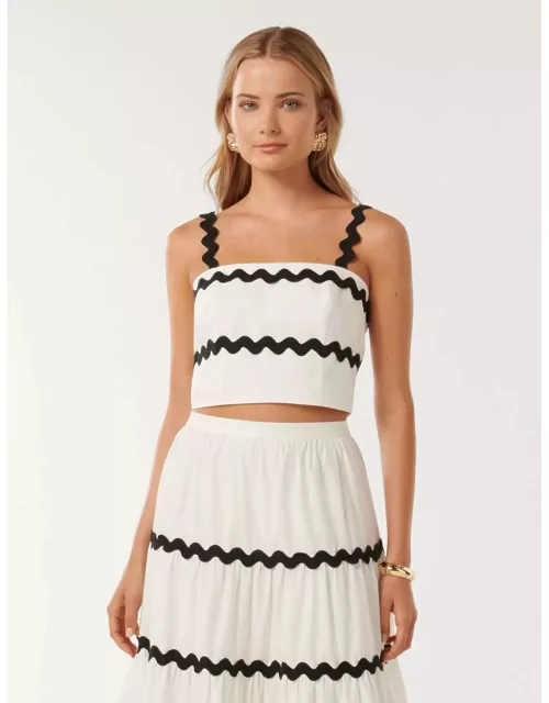 Forever New Women's Roxy Ric Rac Top in Porcelain Co-Ord