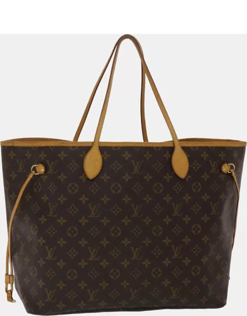 Louis Vuitton Brown Canvas GM Neverfull Tote