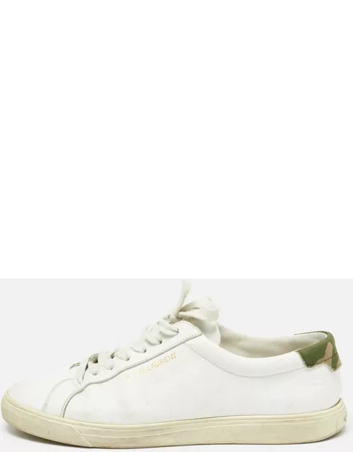 Saint Laurent White Leather Court Classic Sneaker
