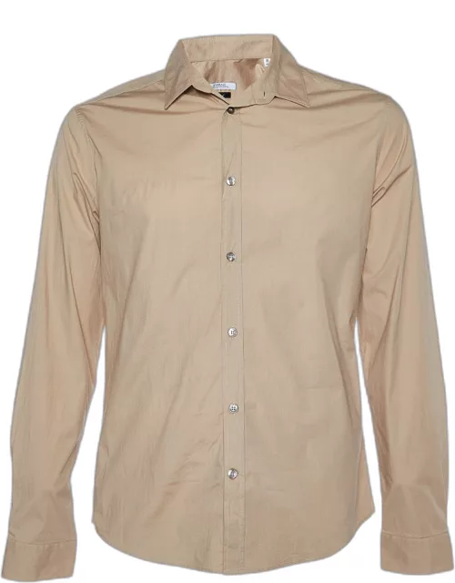 Versace Collection Beige Stretch Cotton Trend Fit Shirt