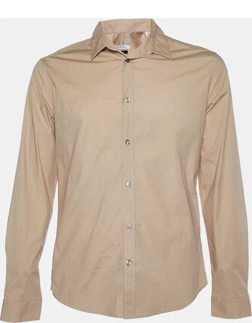 Versace Collection Beige Stretch Cotton Trend Fit Shirt