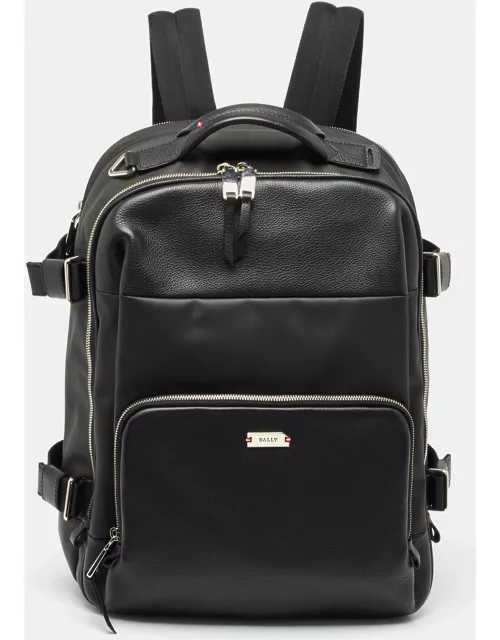 Bally Black Mix Fabric and Leather Veltan Backpack