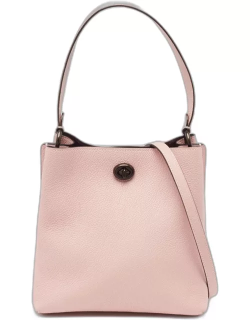 Coach Pink Leather Mollie 22 Bucket Bag