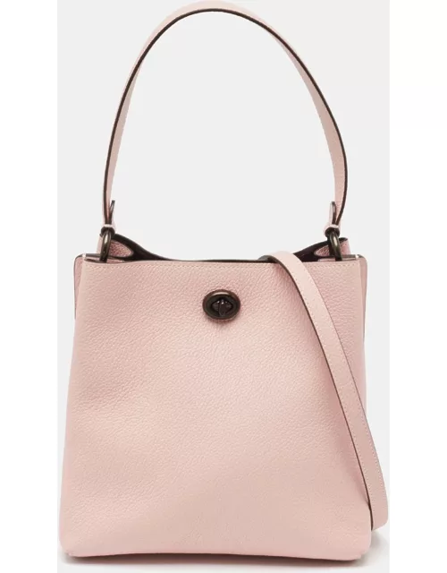 Coach Pink Leather Mollie 22 Bucket Bag