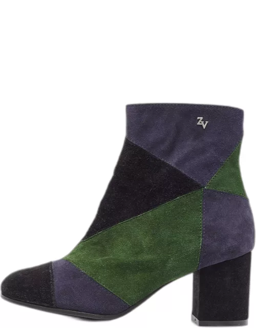 Zadig & Voltaire Tricolor Suede Ankle Boot