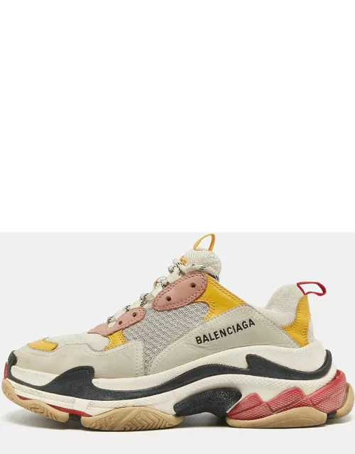 Balenciaga Multicolor Mesh and Nubuck Triple S Sneaker