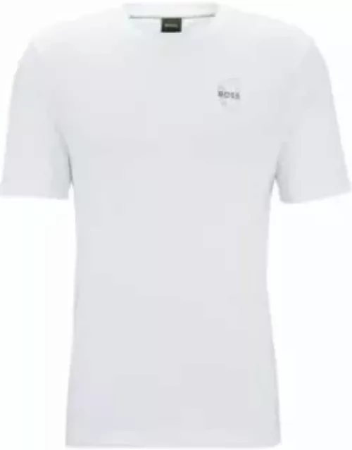 Cotton-jersey regular-fit T-shirt with carabiner artwork- White Men's T-Shirt