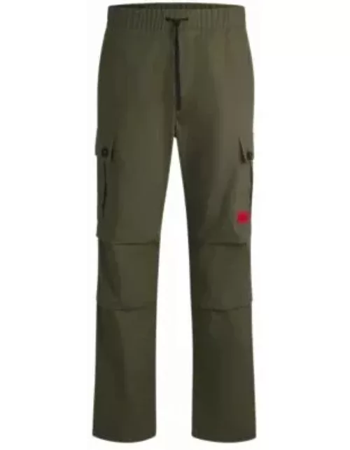 Regular-fit cargo trousers in ripstop cotton- Khaki Men's Casual Pant