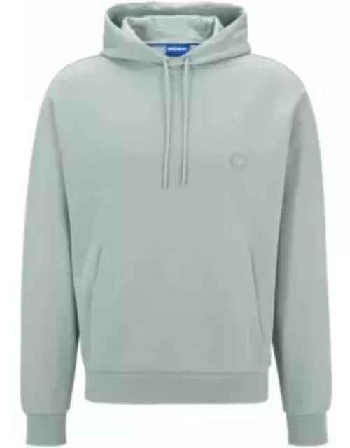 Cotton-terry hoodie with smiley-face logo- Light Green Men's Tracksuit