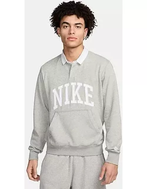 Men's Nike Club Fleece Long-Sleeve Fleece Polo Shirt
