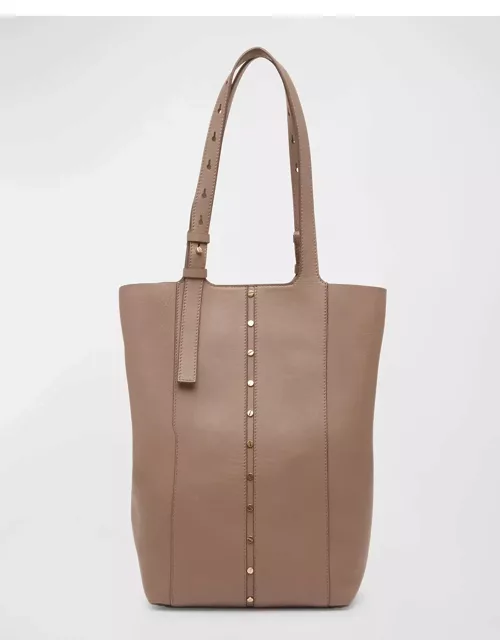 24.7 North-South Studded Leather Tote Bag