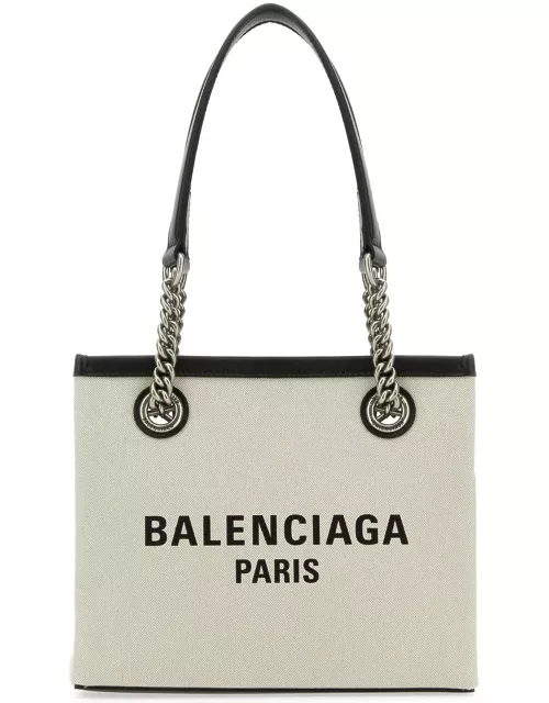 Balenciaga Ivory Canvas S Duty Free Shopping Bag