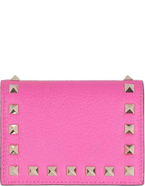Valentino Garavani - Rockstud Small Leather Flap-over Wallet