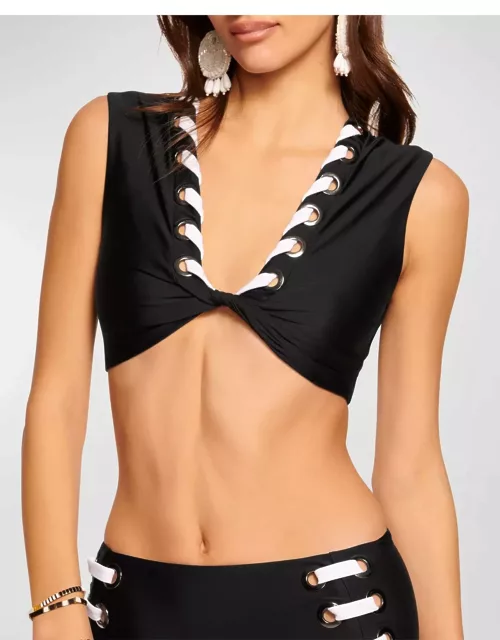 Dorothea Lace-Up Bikini Top