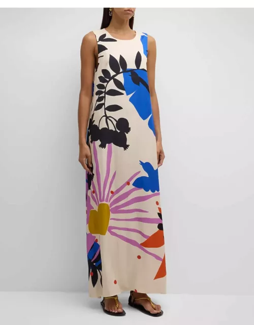 Tatianna Floral-Print Silk Maxi Dres