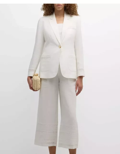 The Constance Lace-Inset Linen Blazer