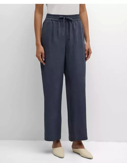Cropped Washed Silk Cargo Pant