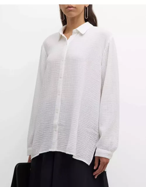 Button-Down Organic Cotton Gauze Shirt