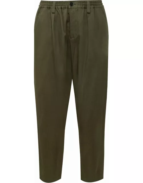 Marni Cropped Drawstring Loose Fit Pants With Regular Elastic Waistband And Adjustable Coulisse Waist