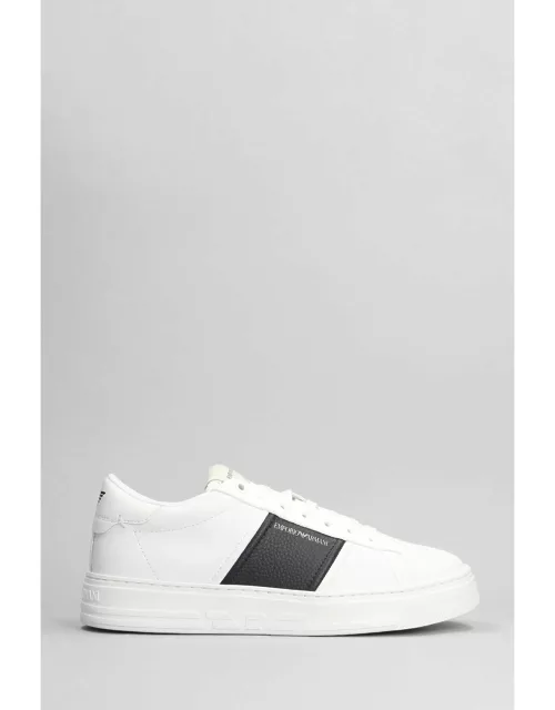 Emporio Armani Sneakers In White Leather