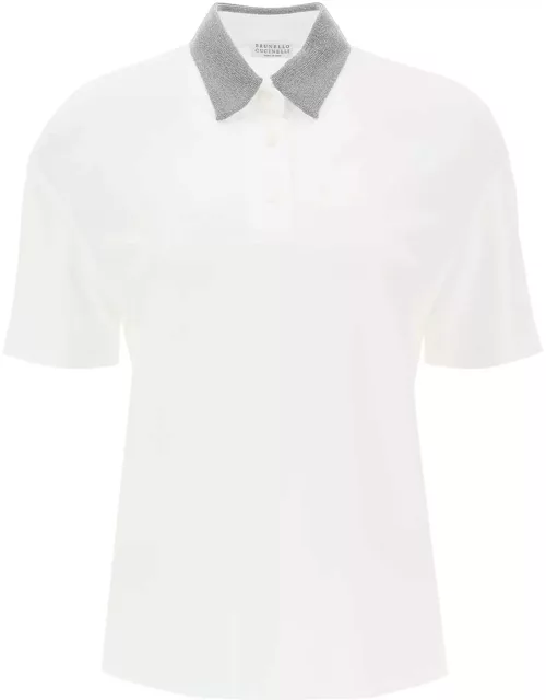 Brunello Cucinelli Monile Collar Polo Shirt