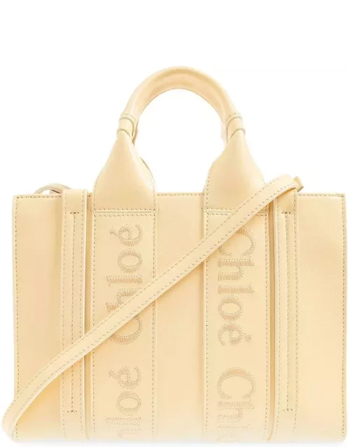 Chloé Woody Logo Embroidered Small Tote Bag