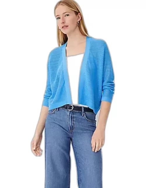 Ann Taylor Mesh Stitch Open Cardigan