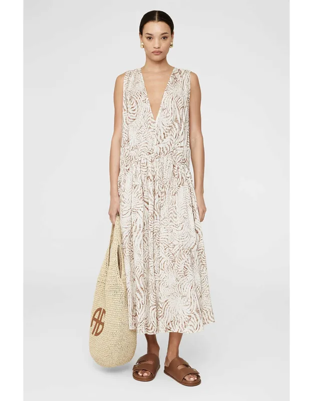 ANINE BING Mia Dress in Sand Seashell Print