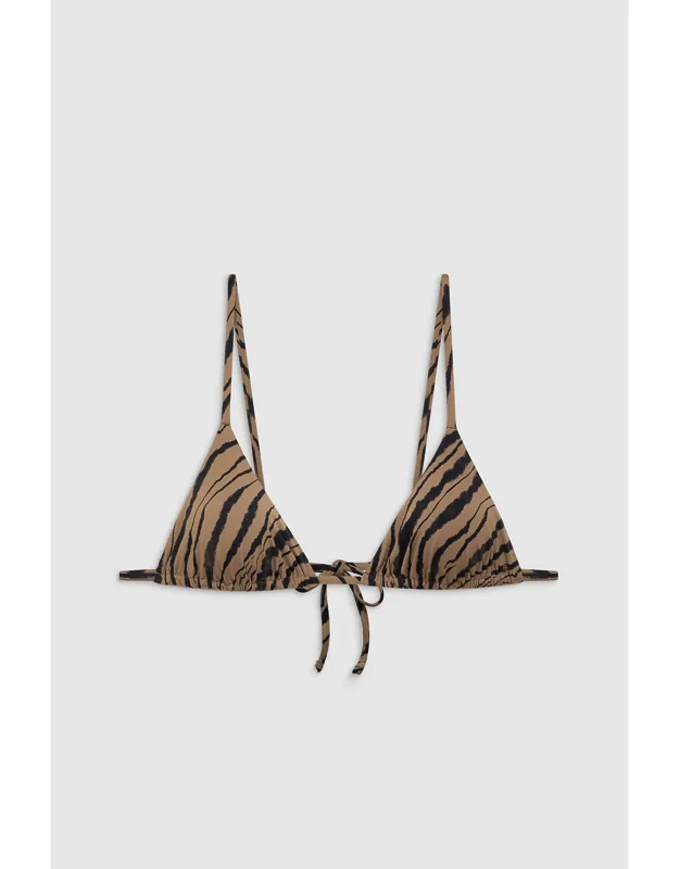 ANINE BING Brielle Bikini Top in Tiger Shell Print