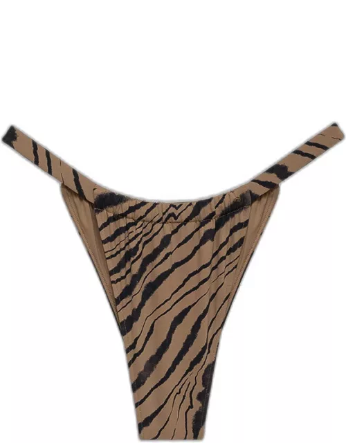 ANINE BING Milani Bikini Bottom in Tiger Shell Print