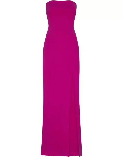Solace London Fuchsia Maxi zora Dress With Deep Front Vent In Polyester Woman