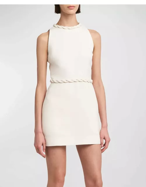 Twisted Sleeveless Solid Crepe Couture Mini Dres