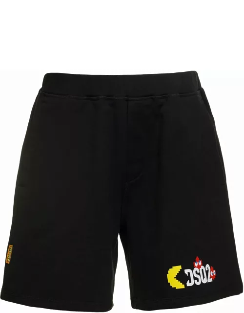 Dsquared2 Shorts With Logo X Pacman Print