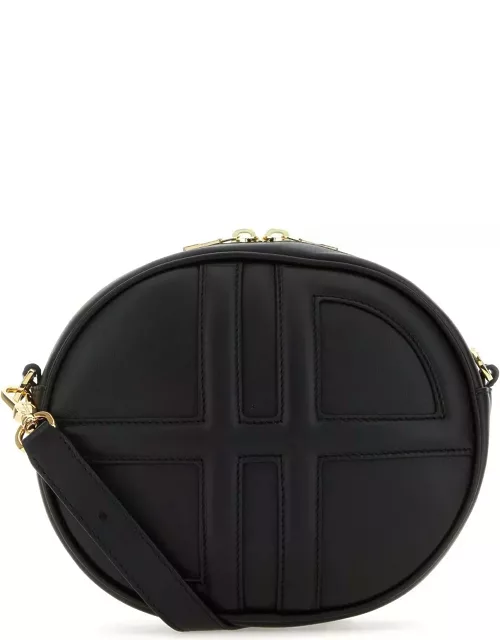 Patou Black Leather Shoulder Bag