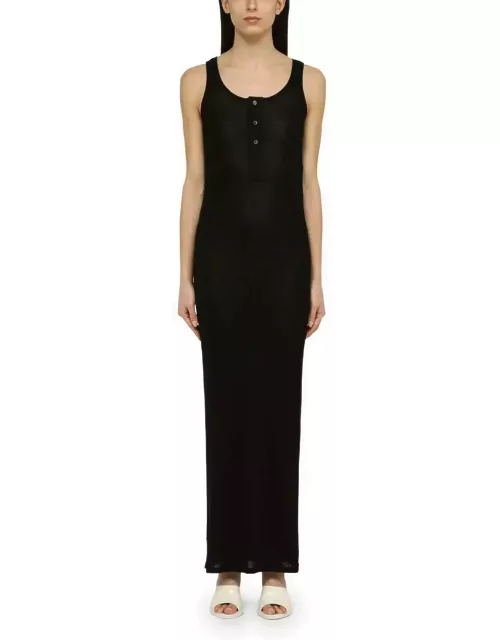 Ami Alexandre Mattiussi Black Cotton Long Dress With Button