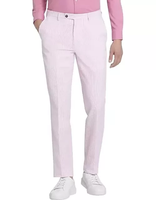Paisley & Gray Men's Slim Fit Seersucker Suit Separates Pants Pink