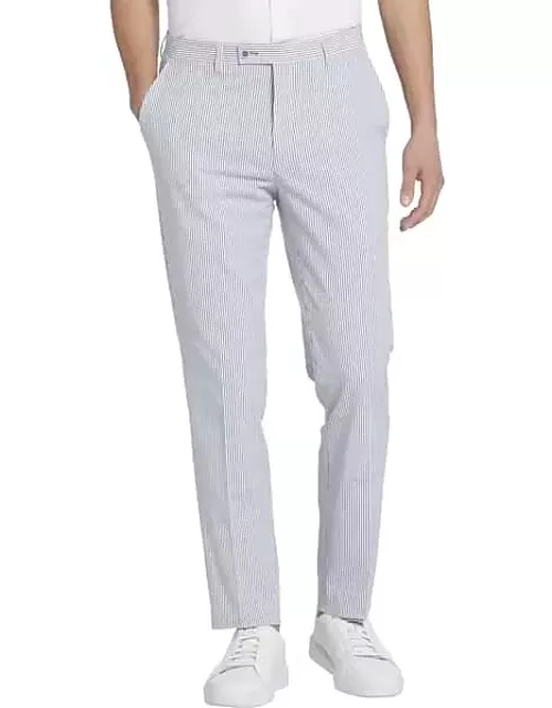 Paisley & Gray Men's Slim Fit Seersucker Suit Separates Pants Blue/White Seersucker